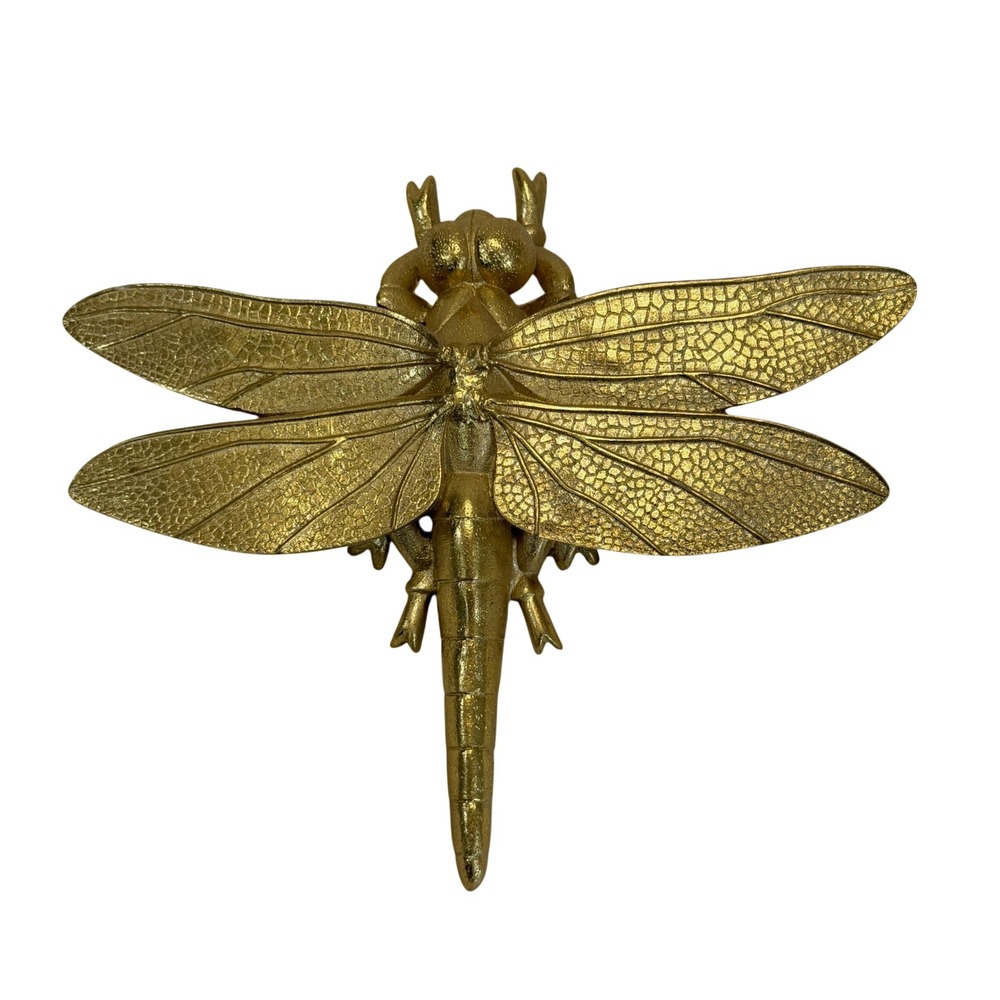 Unbranded Dragonfly Wall Decor Unisex 8.5in Gold Excellent Metallic Sculpture